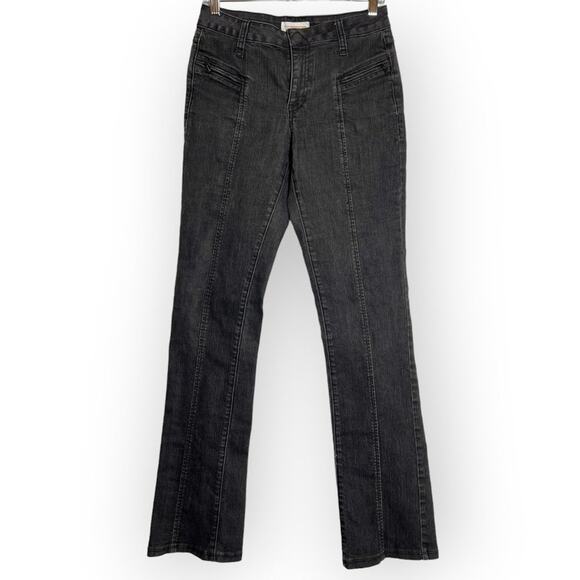 Anthropologie Pilcro Straight Leg Mid Rise Jeans SIZE 27 x 31 Black Denim - Picture 1 of 10